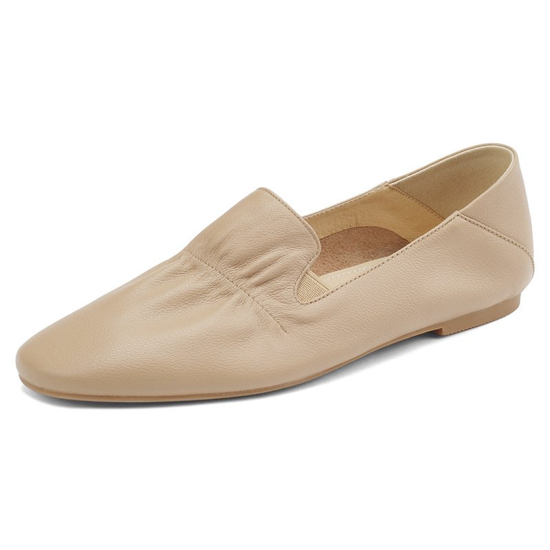 画像2: Women’s ruched flat pumps  シャーリング フラットレザーパンプス　 (2)