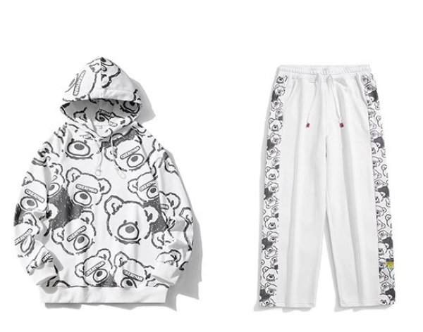 画像1: NASA x  Bear Unisex Set up Matching Set Hoodie Hoody + Pant ユニセックス 男女兼用 マッチングセット セットアップ 上下 NASA ナサ×ベア (1)