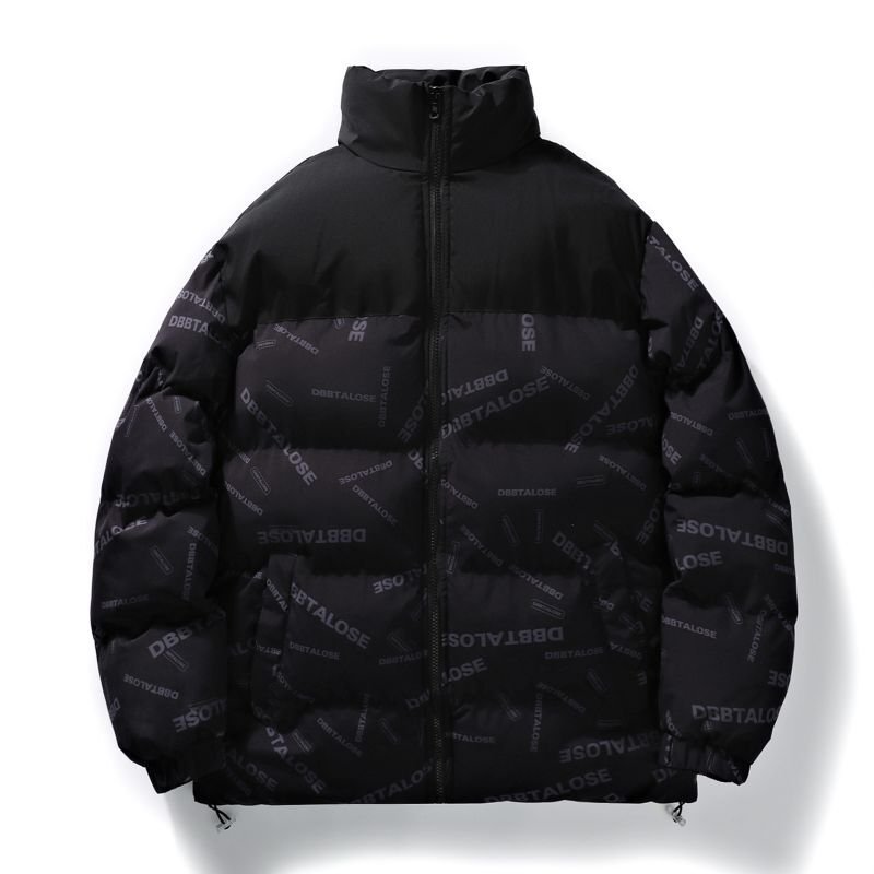 画像6: Bicolor logo print stand collar down jacket blouson  ユニセックス 男女兼用アルファベットレターロゴバイカラースタンドカラージャケット ブルゾン (6)