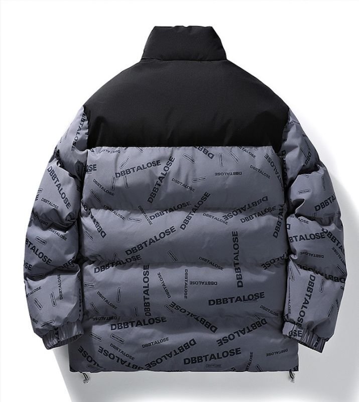 画像5: Bicolor logo print stand collar down jacket blouson  ユニセックス 男女兼用アルファベットレターロゴバイカラースタンドカラージャケット ブルゾン (5)