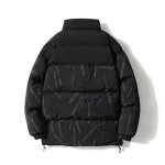 画像3: Bicolor logo print stand collar down jacket blouson  ユニセックス 男女兼用アルファベットレターロゴバイカラースタンドカラージャケット ブルゾン (3)