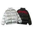 画像5: letter embroidery thickened down  down jacket blouson coat  ユニセックス 男女兼用レターロゴ刺繍スタンドカラージャケット ブルゾン (5)