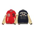 画像5: embroidered bee leather sleeves baseball uniformbaseball jacket stadium jacket   blouson  ユニセックス 男女兼用ビー蜂刺繍レザースリーブスタジアムジャンパー スタジャン MA-1 ボンバー ジャケット ブルゾン (5)