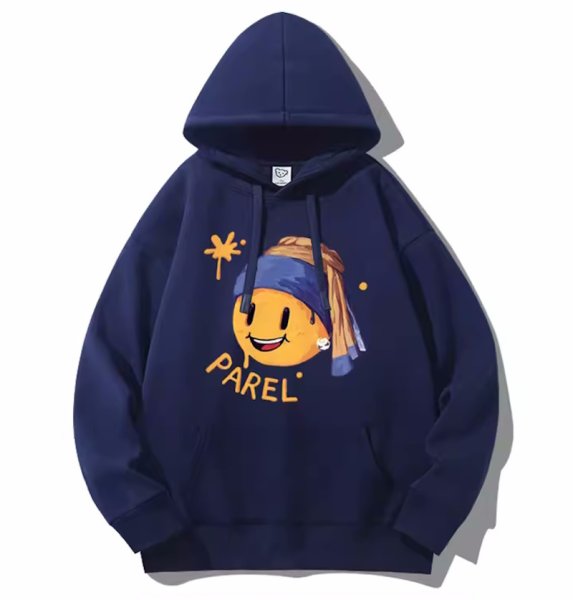 画像1: Unisex Girl with a Pearl Earring x Smile Hoody ユニセックス 男女兼用  真珠の耳飾りの少女×スマイルフーディ パーカー (1)