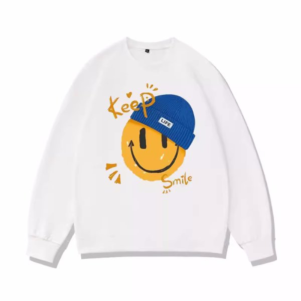 画像1: smile cap print Sweatshirt   Sweat   ユニセックス 男女兼用スマイルキャッププリントスエット (1)