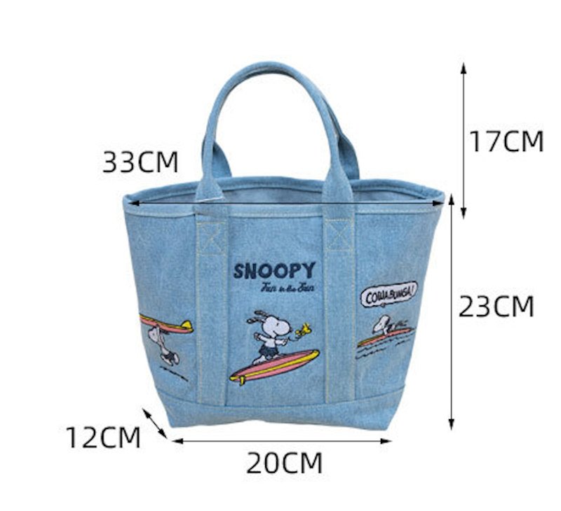 画像6: Snoopy embroidered cute canvas tote Shoulder  Bag 　スヌーピー刺繍キャンバストート ショルダーバックハンドバッグ  (6)