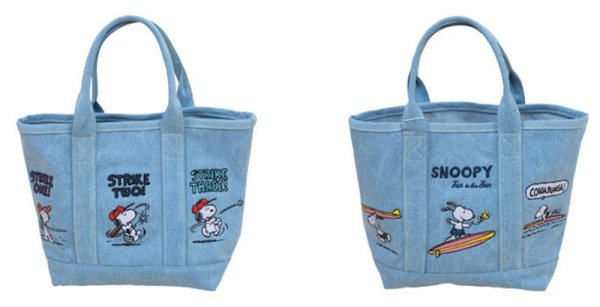 画像1: Snoopy embroidered cute canvas tote Shoulder  Bag 　スヌーピー刺繍キャンバストート ショルダーバックハンドバッグ  (1)