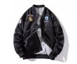 画像4: Donald Duck Emblem MA-1 Down BASEBALL JACKET baseball uniform jacket blouson ユニセックス 男女兼用 ドナルドダック 刺繍 ボンバー ダウン ジャケット スタジアムジャンパー スタジャン MA-1 ボンバー ジャケット ブルゾン (4)