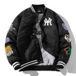 画像1: MLB NY windproof embroidery MA-1 baseball jacket stadium jacket baseball uniform jacket blouson  ユニセックス 男女兼用 MLB NY ニューヨークヤンキース刺繍スタジアムジャンパー ダウンジャケット スタジャン MA-1 ボンバー ジャケット ブルゾン (1)