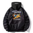 画像2: Donald Duck Emblem MA-1 Down BASEBALL JACKET baseball uniform jacket blouson ユニセックス 男女兼用 ドナルドダック 刺繍 ボンバー ダウン ジャケット スタジアムジャンパー スタジャン MA-1 ボンバー ジャケット ブルゾン (2)