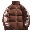 画像3: 3 line stand up Down jacket  blouson coat  ユニセックス 男女兼用3本ラインスタンドカラーダウンジャケット ブルゾン (3)