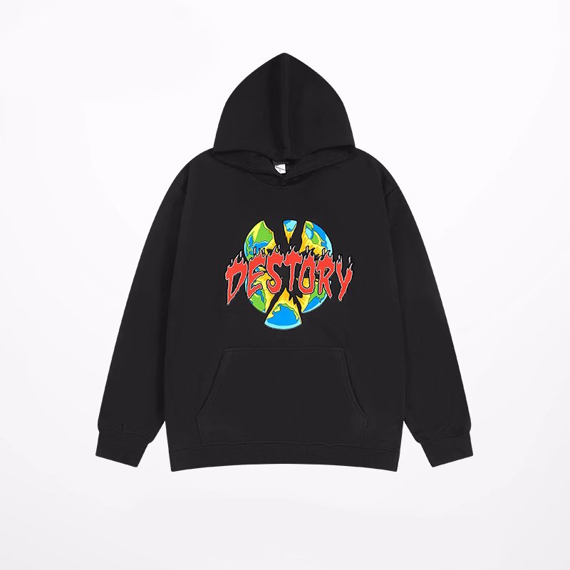 画像2: Unisex broken earth print Hoody ユニセックス 男女兼用  ブロークンアース地球フーディ パーカー (2)