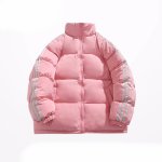 画像5: 3 line stand up Down jacket  blouson coat  ユニセックス 男女兼用3本ラインスタンドカラーダウンジャケット ブルゾン (5)