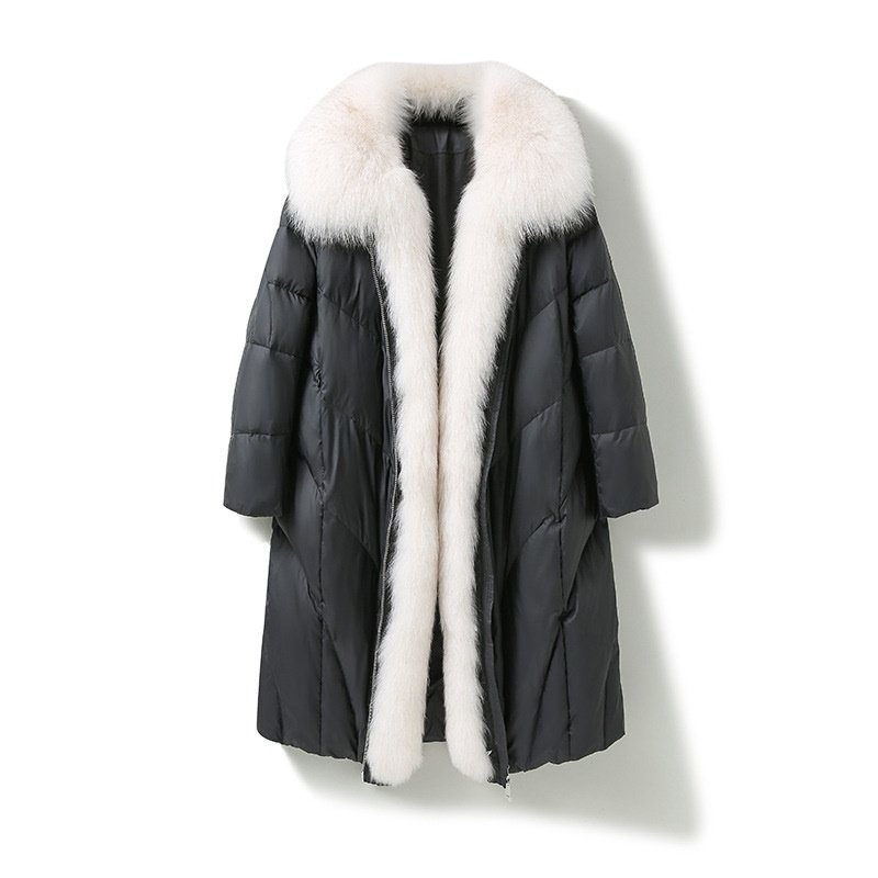 画像4: Women's Real Fur down Long Coat jacket ラクーン ファー付き ダウン ロング コート (4)