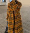 画像3: Women's Plaid Woolen chester coats Jacket　チェック柄ウールロングチェスターコート  ジャケット (3)