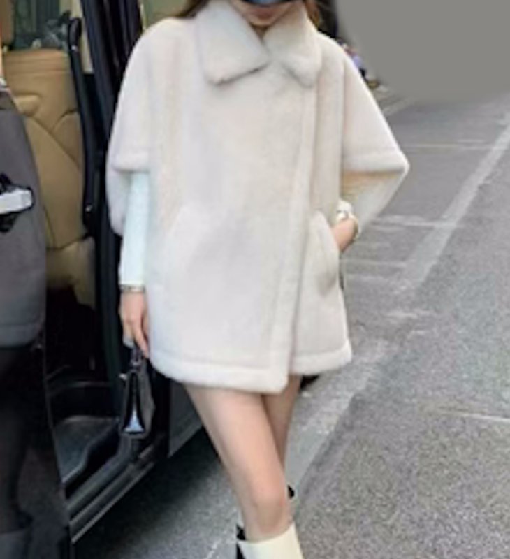 画像6: Women's teddy bear cape poncho　テディベア テディーベアケープ ポンチョ　コート　 (6)
