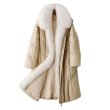 画像1: Women's Real Fur down Long Coat jacket ラクーン ファー付き ダウン ロング コート (1)