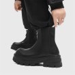 画像4: zip up leather chunky sole martin boots ユニセックス 男女兼用 レザー ジップアップサイドゴアチェルシーマーティンブーツブーツ 厚底チャンキーヒール ブーツ (4)