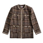 画像1: Men's Tweed Chain Trimming Jacket Coat メンズ ツイード チェーン トリミング ジャケット コート (1)