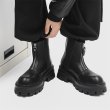 画像5: zip up leather chunky sole martin boots ユニセックス 男女兼用 レザー ジップアップサイドゴアチェルシーマーティンブーツブーツ 厚底チャンキーヒール ブーツ (5)