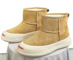 画像4: Men's Sheepskin style boa short length boots 　ユニセックス男女兼用ショート丈シープスキンブーツスニーカー (4)