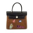 画像1: curly fur emblem tote shoulder bag ​ 　カーリーファーエンブレムトートショルダークロスボディーバック (1)