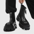画像3: zip up leather chunky sole martin boots ユニセックス 男女兼用 レザー ジップアップサイドゴアチェルシーマーティンブーツブーツ 厚底チャンキーヒール ブーツ (3)