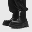 画像2: zip up leather chunky sole martin boots ユニセックス 男女兼用 レザー ジップアップサイドゴアチェルシーマーティンブーツブーツ 厚底チャンキーヒール ブーツ (2)