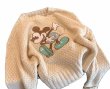 画像5: mickey mouse embroidery round neck sweater knitted ミッキーマウス刺繍ラウンドネックセーター (5)