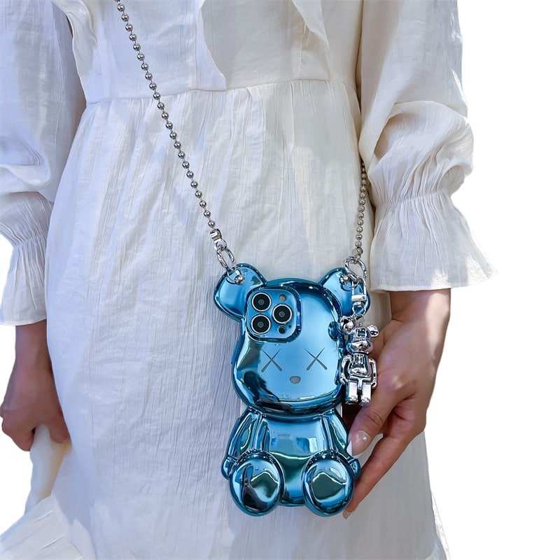 画像5: KAWS Bear Style with Charm+Shoulder Chain iPhone Case Fit for 15,15 Pro,15 Pro Max,14,14 Pro,14 Pro Max,13,13 Pro,13 Pro Max,12,12 Pro,12 Pro Max,11 アイフォンケース11-15まで 幅広いラインアップ カウズ　ベア　チャーム　ショルダーチェーン　携帯カバー  (5)