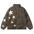 画像3: five-pointed star embroidered Down jacket  blouson coat  ユニセックス 男女兼用5スター刺繍スタンドカラーダウンジャケット ブルゾン (3)