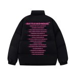 画像2: letter illusion Down jacket  blouson coat  ユニセックス 男女兼用レターイルージョンロゴスタンドカラーダウンジャケット ブルゾン (2)