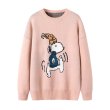 画像3: Snoopy Jacquard Round Neck Pullover Sweater　ユニセックス男女兼用スヌーピージャカードラウンドネックプルオーバーセーター (3)