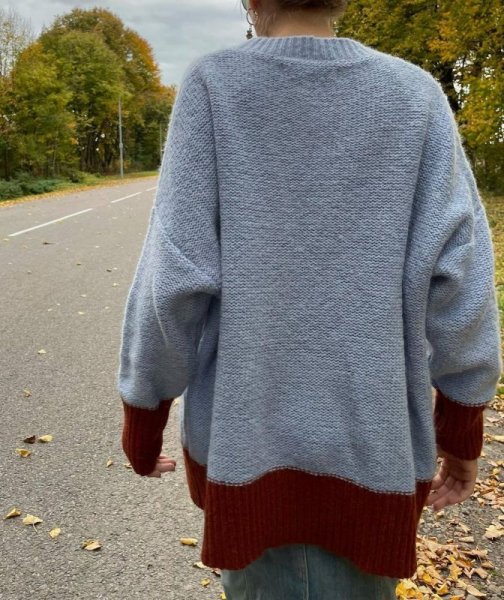 画像4:  Snoopy woven contrast color round neck sweaterknitted ユニセックス男女兼用スヌーピー編み込みコントラストカラーラウンドネックセーター (4)
