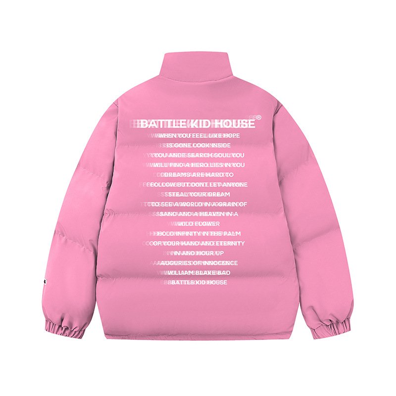 画像5: letter illusion Down jacket  blouson coat  ユニセックス 男女兼用レターイルージョンロゴスタンドカラーダウンジャケット ブルゾン (5)