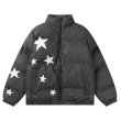 画像2: five-pointed star embroidered Down jacket  blouson coat  ユニセックス 男女兼用5スター刺繍スタンドカラーダウンジャケット ブルゾン (2)