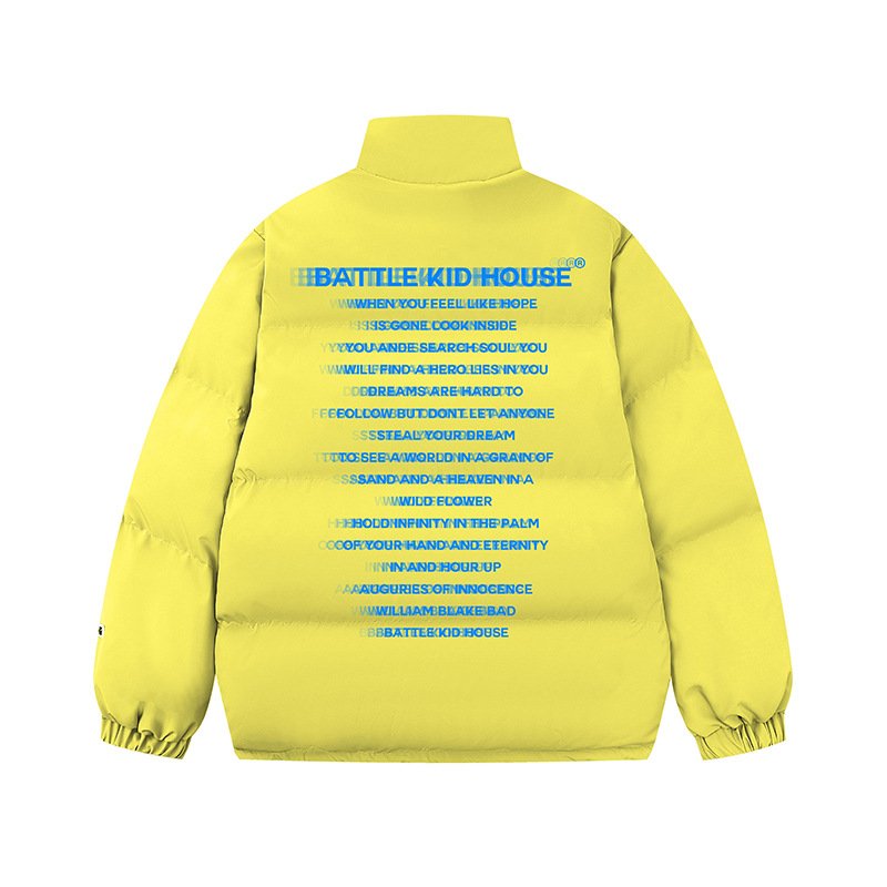 画像4: letter illusion Down jacket  blouson coat  ユニセックス 男女兼用レターイルージョンロゴスタンドカラーダウンジャケット ブルゾン (4)