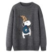 画像1: Snoopy Jacquard Round Neck Pullover Sweater　ユニセックス男女兼用スヌーピージャカードラウンドネックプルオーバーセーター (1)