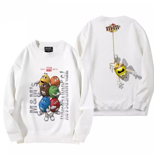 画像1: M&M's ANIVERSARY DESIGN round neck sweat shirt ユニセックス 男女兼用 エムアンドエムズ アニバーサリー　デザイン　プリント スウェット トレーナー (1)