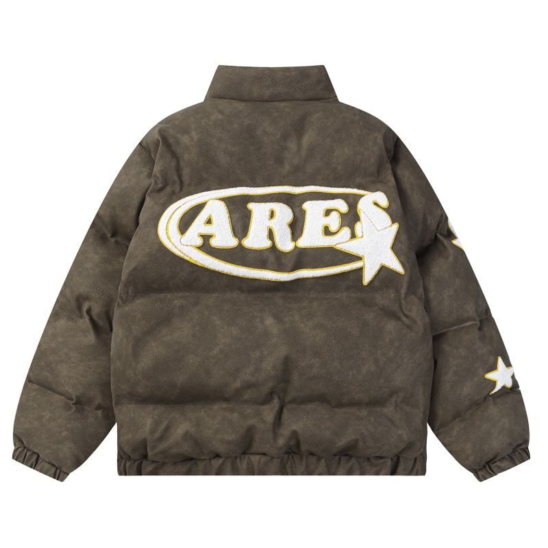 画像5: five-pointed star embroidered Down jacket  blouson coat  ユニセックス 男女兼用5スター刺繍スタンドカラーダウンジャケット ブルゾン (5)