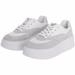 画像1: women's Lace-up platform leather sneakers　厚底プラットフォームレザーレースアップスニーカー (1)
