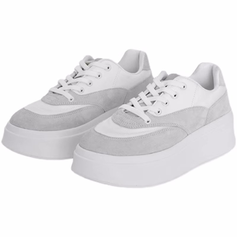 画像1: women's Lace-up platform leather sneakers　厚底プラットフォームレザーレースアップスニーカー (1)