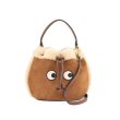 画像11: suede plush leather cowhide eye bucket bag tote Shoulder Crossbody Bag Backpack Bag　アイ目玉付きレザー＆ファートートショルダークロスボディーバッグ (11)