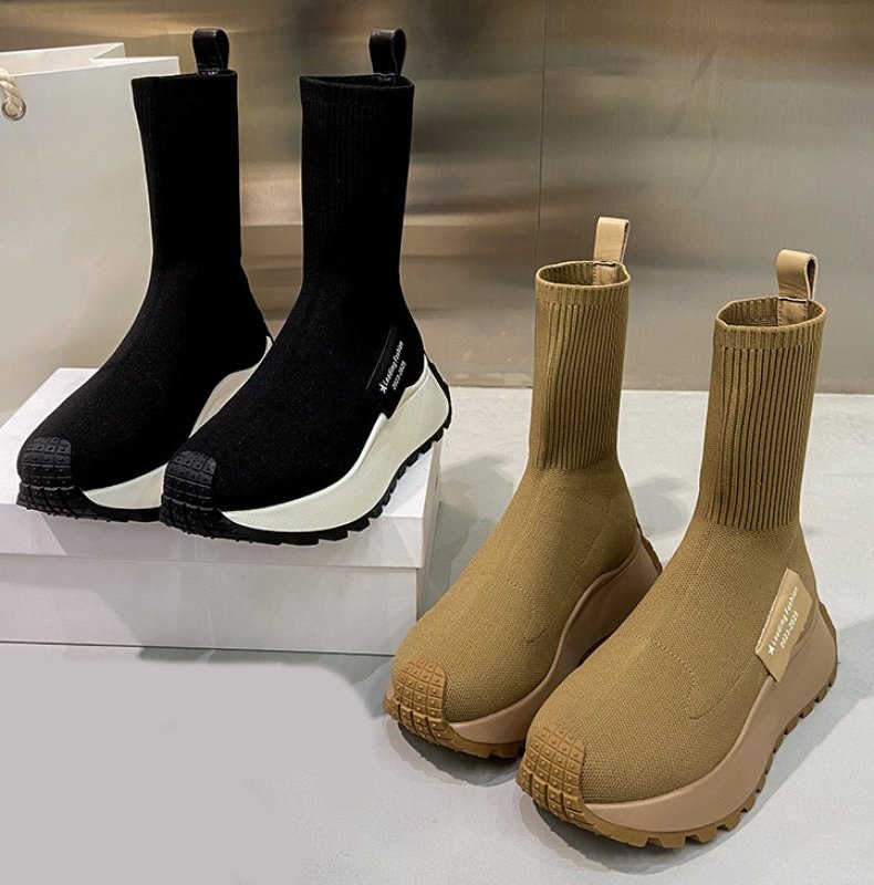 画像5: CLASSIC thick sock sneaker boots boots  プラットフォーム厚底ソックスブーツ トレンド  (5)