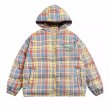 画像3: tom and jerry embroidery checked down jacket short jackets ユニセックス男女兼用 トムとジェリートム＆ジェリー刺繍 チェックダウンジャケットショートダウンジャケット スタジアムジャンパー ベンチコート (3)