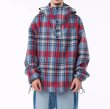 画像2: hooded plaid jacket pullover blouson coat  ユニセックス 男女兼用チェックフード付きジャケットプルオーバ ブルゾンフーディパーカーコート (2)