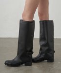 画像2: VEGAN LEATHER WIDE LONG BOOTS ヴィーガンレザーワイド ロングブーツ レッグウォーマー フォールド オーバーブーツ (2)