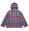 画像1: hooded plaid jacket pullover blouson coat  ユニセックス 男女兼用チェックフード付きジャケットプルオーバ ブルゾンフーディパーカーコート (1)