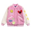 画像6: love letter embroidered  leather sleeves baseball jacket stadium jacket baseball uniform jacket blouson  ユニセックス 男女兼用ハート＆スマイル刺繍スタジアムジャンパー ダウンジャケット スタジャン MA-1 ボンバー ジャケット ブルゾン (6)