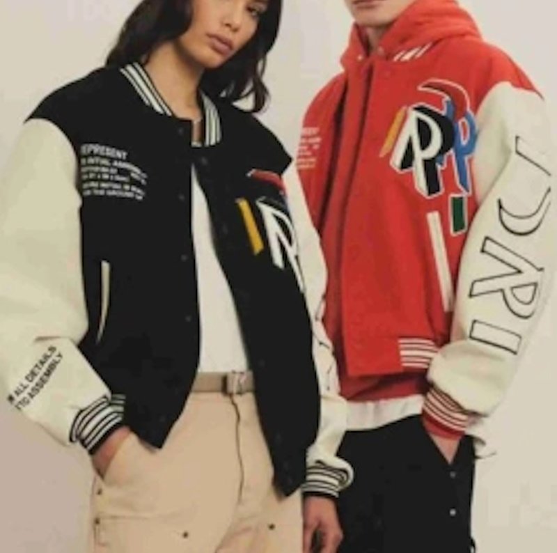 画像6: Big R embroidered baseball jacket stadium jacket baseball uniform jacket blouson  ユニセックス 男女兼用ビッグR刺繍スタジアムジャンパー ダウンジャケット スタジャン MA-1 ボンバー ジャケット ブルゾン (6)